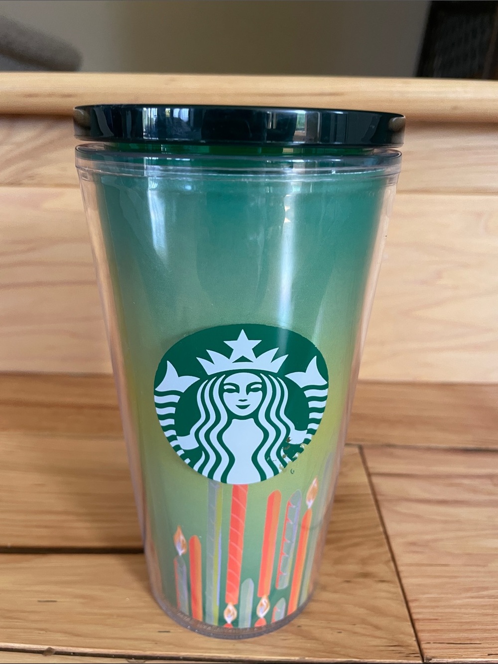 Green Starbucks Birthday Candle Tumbler 16 oz.